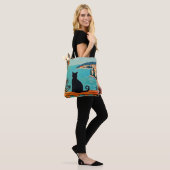 Schwarze Katze und Meer Tasche (Am Model)