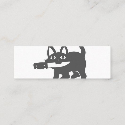 Schwarze Katze und Messer - Farbe wählen Mini Visitenkarte (Rückseite)