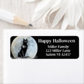 Schwarze Katze und Mond (Insitu)