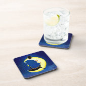 Schwarze Katze und Mond bekorkten zurück Untersetzer (Rechte Seite)