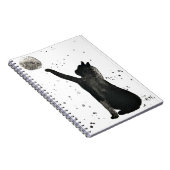Schwarze Katze und Mond Haustier Kätzchen Aquarell Notizblock (Rechte Seite)