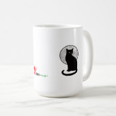 Schwarze Katze und Mond Silhouette Kaffeetasse (VorderseiteRechts)