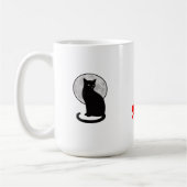 Schwarze Katze und Mond Silhouette Kaffeetasse (Links)
