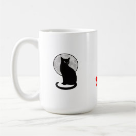 Schwarze Katze und Mond Silhouette Kaffeetasse