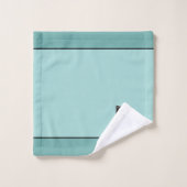 Schwarze Katze und Monogramm auf hellblauer Farbe Badhandtuch Set (Waschlappen)