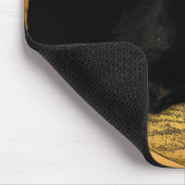 Schwarze Katze und Orange Mousepad (Ecke)