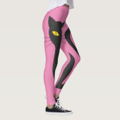 SCHWARZE KATZE- UND PINKYOGA-PANTE LEGGINGS (Rechts)
