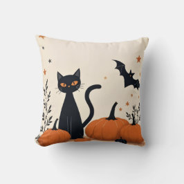 SCHWARZE KATZE UND PUMPKINE KISSEN