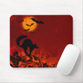 Schwarze Katze und Schläger Halloweens Mousepad (Mit Mouse)