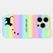 Schwarze Katze und Schmetterling auf Regenbogen Case-Mate iPhone Hülle (Rückseite (Horizontal))