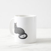 Schwarze Katze und Silbertabletten Tasse (Vorderseite Links)