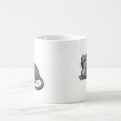 Schwarze Katze und Silbertabletten Tasse (Mittel)