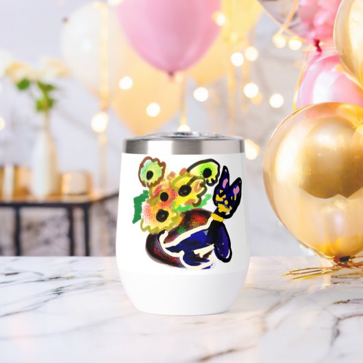 Schwarze Katze und Sonnenblumen  (Junggesellenabschied (gedreht))