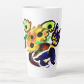 Schwarze Katze und Sonnenblumen Milchtasse (Vorderseite)