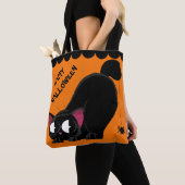 Schwarze Katze und Spinne Halloweens Tasche (Von Nahem)