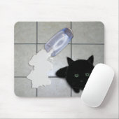 Schwarze Katze und verschüttete Milch Mousepad (Mit Mouse)