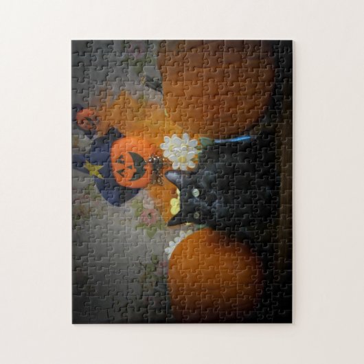 Schwarze Katze und Vogelscheuche oder machen Ihre Puzzle (Vertikal)