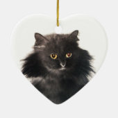 SCHWARZE KATZE UND WEISSE KATZE HERZ KERAMIK ORNAMENT (Hinten)
