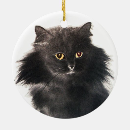 SCHWARZE KATZE UND WEISSE KATZE KERAMIKORNAMENT (Hinten)