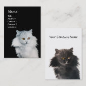 SCHWARZE KATZE UND WEISSE KATZE VISITENKARTE (Vorne/Hinten)