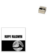 Schwarze Katze unter Orange Moon Gummistempel (Stempel)