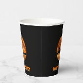 Schwarze Katze unter Orange Moon Pappbecher (Rechts)