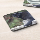 Schwarze Katze Untersetzer (Linke Seite)