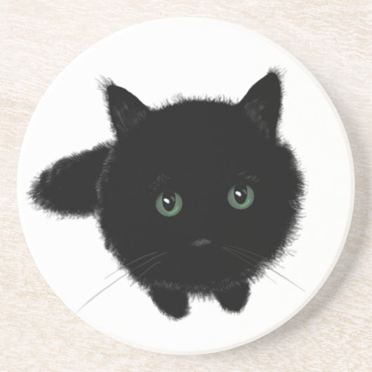 Schwarze Katze Untersetzer (Vorne)