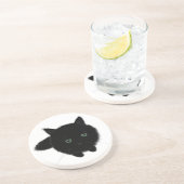Schwarze Katze Untersetzer (Seite)