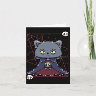 Schwarze Katze Vampir Dracula und Monsterartikel f Karte