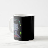 Schwarze Katze Vampir Dracula und Teddybär für Kaffeetasse (Vorderseite Links)