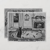 Schwarze Katze, Vermisster Vogel, Mischief Hallowe Einladung (Vorne/Hinten)