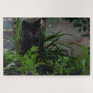 Schwarze Katze versteckt in den Pflanze, 1014 Stüc Puzzle