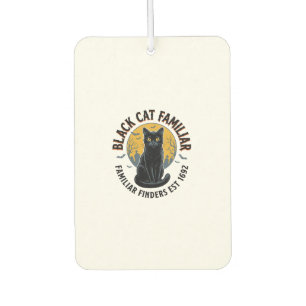 Schwarze Katze Vertrauter Vintage-Halloween-Rettun Autolufterfrischer