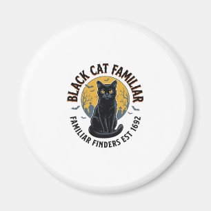 Schwarze Katze Vertrauter Vintage-Halloween-Rettun Magnet