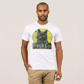 Schwarze Katze Vintag T-Shirt (Vorne ganz)