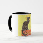 Schwarze Katze Vintag Tasse (Vorderseite Links)