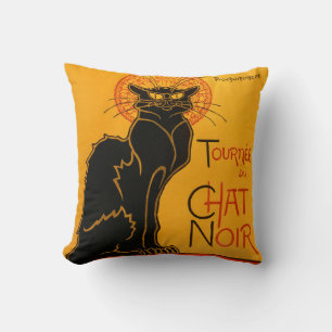 Schwarze Katze Vintage Halloween Steinlen Poster Kissen