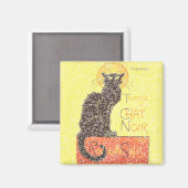 Schwarze Katze Vintage Magnet (Vorderseite/Rückseite)