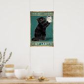 Schwarze Katze, Vintages Zinn-Zeichen - Ihr Hinter Poster (Küche)