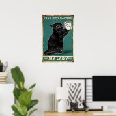 Schwarze Katze, Vintages Zinn-Zeichen - Ihr Hinter Poster (Heimbüro)