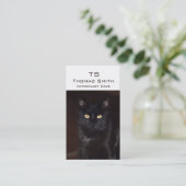 Schwarze Katze Visitenkarte (Stehend Vorderseite)