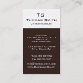 Schwarze Katze Visitenkarte (Rückseite)