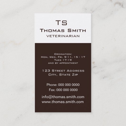 Schwarze Katze Visitenkarte (Rückseite)