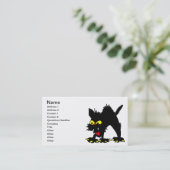 Schwarze Katze Visitenkarte (Stehend Vorderseite)