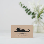 Schwarze Katze Visitenkarte (Stehend Vorderseite)