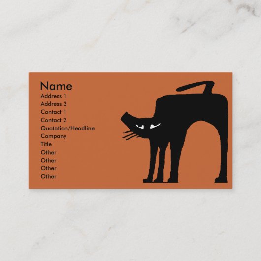 Schwarze Katze Visitenkarte (Vorderseite)