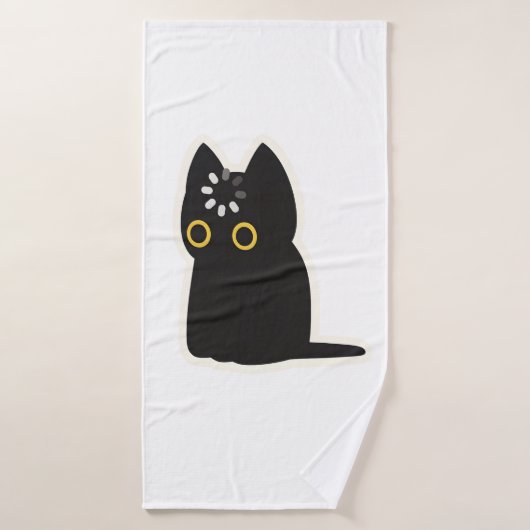Schwarze Katze Void Loading Cute Lustig Funny Tier Badehandtuch (Badehandtuch)