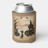 Schwarze Katze von der Spuk Manor Dosenkühler (Kanne Rückseite)