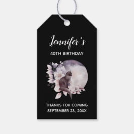 Schwarze Katze von einem magischen Vollmond zum Ge Geschenkanhänger